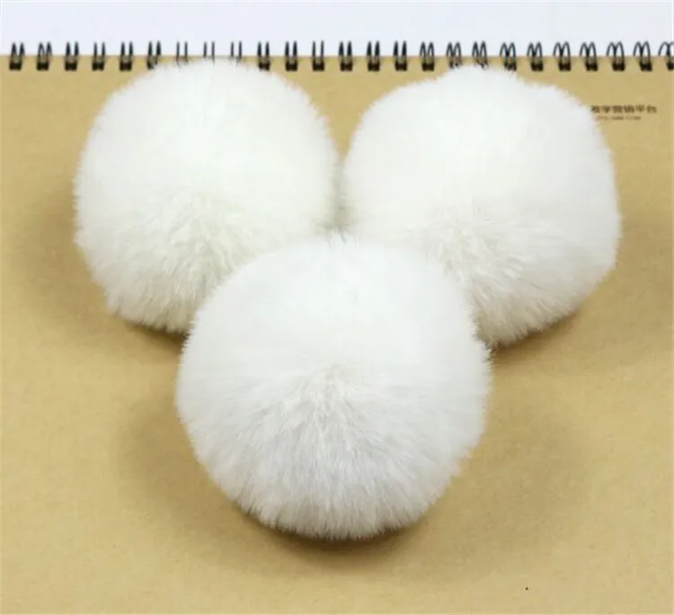 10 шт./лот, зимние мягкие пушистые Помпоны из искусственного лисьего меха 7 см, искусственный пушистый шарик для сумок, шапочки, аксессуары для шапок