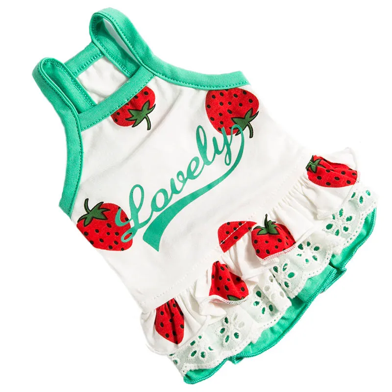 Одежда для собак весенняя одежда маленьких и средних костюм клубники щенков пары