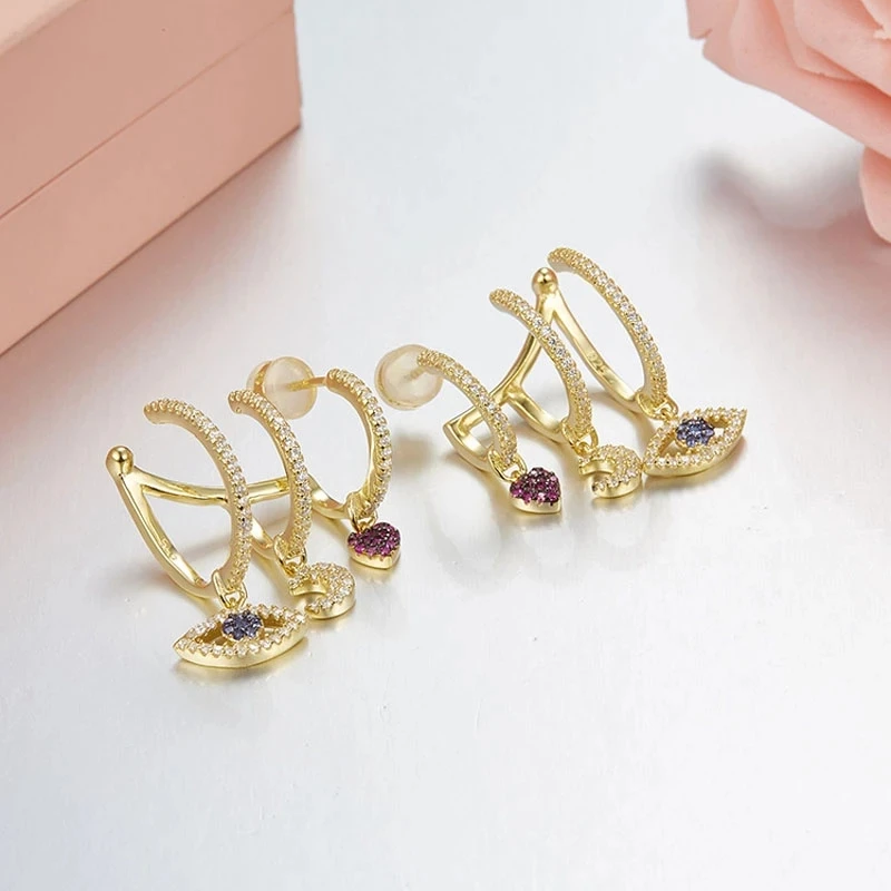 

Женские серьги из серебра 925 пробы, с фианитами