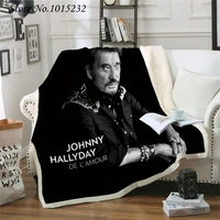 johnny hallyday funny character blanket 3d print sherpa blanket on bed home textiles dreamlike style