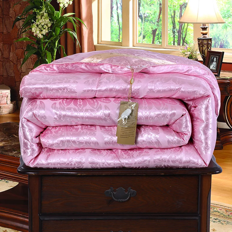 

Luxury Jacquard Silk Filling Quilt Natural Mulberry Silk Comforter Duvet Hand-made Twin Queen King Full Size Four seasons Quilts