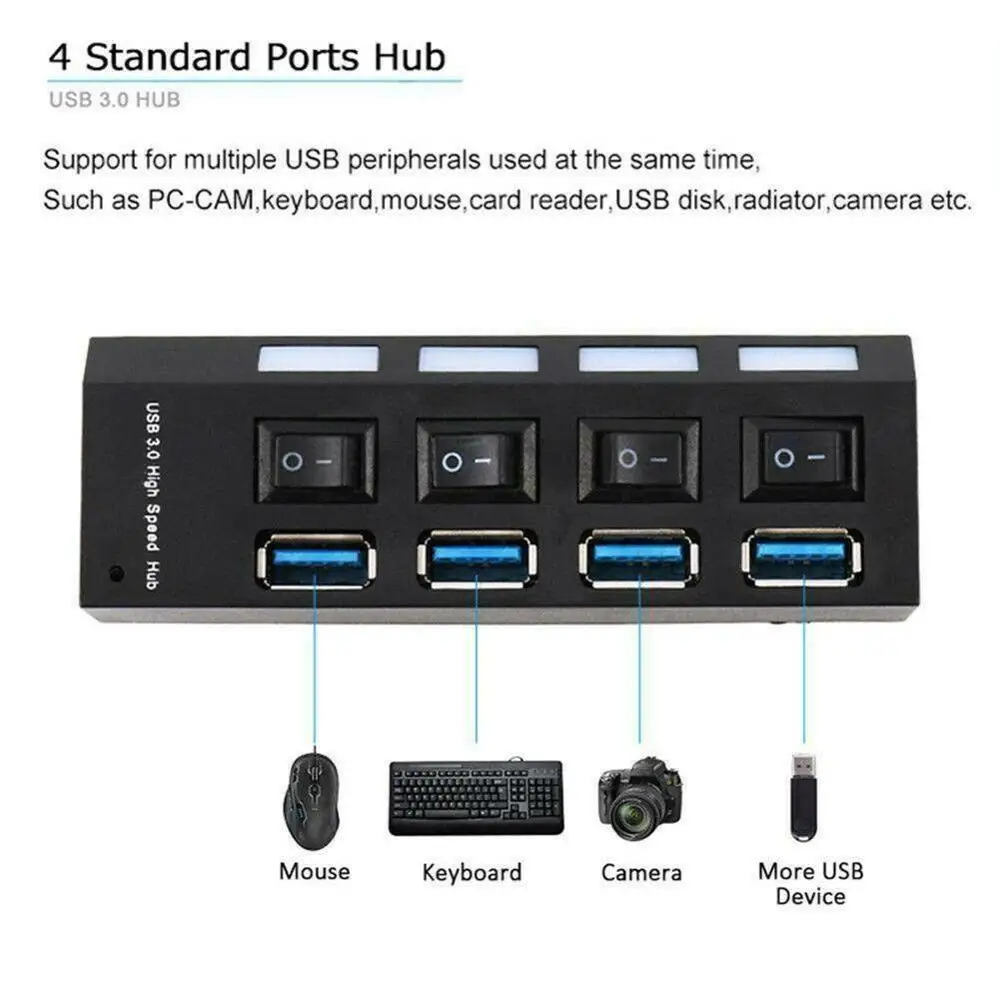 USB 3 0 концентратор usb хаб мульти сплиттер Hab 4/7 порт многоразового использования