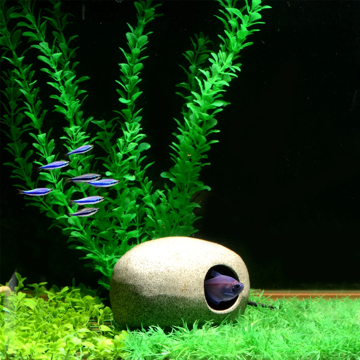 Аксессуары для аквариума Saim серый искусственный камень искусственная и креветка