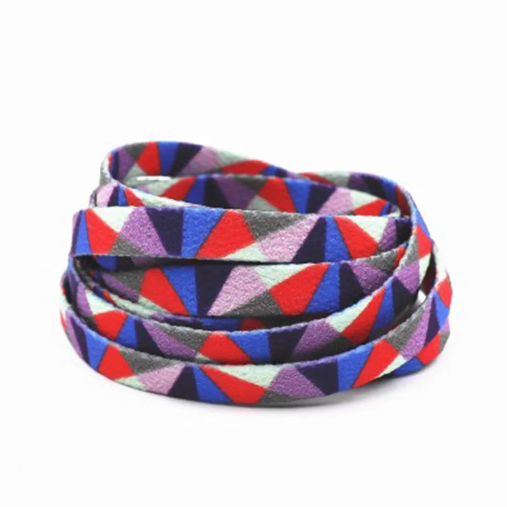 

New Fantastic Geometric Printing Shoelace Colorful Sneaker Sports Shoe Laces Flat Shoelaces Unisex Shoestring
