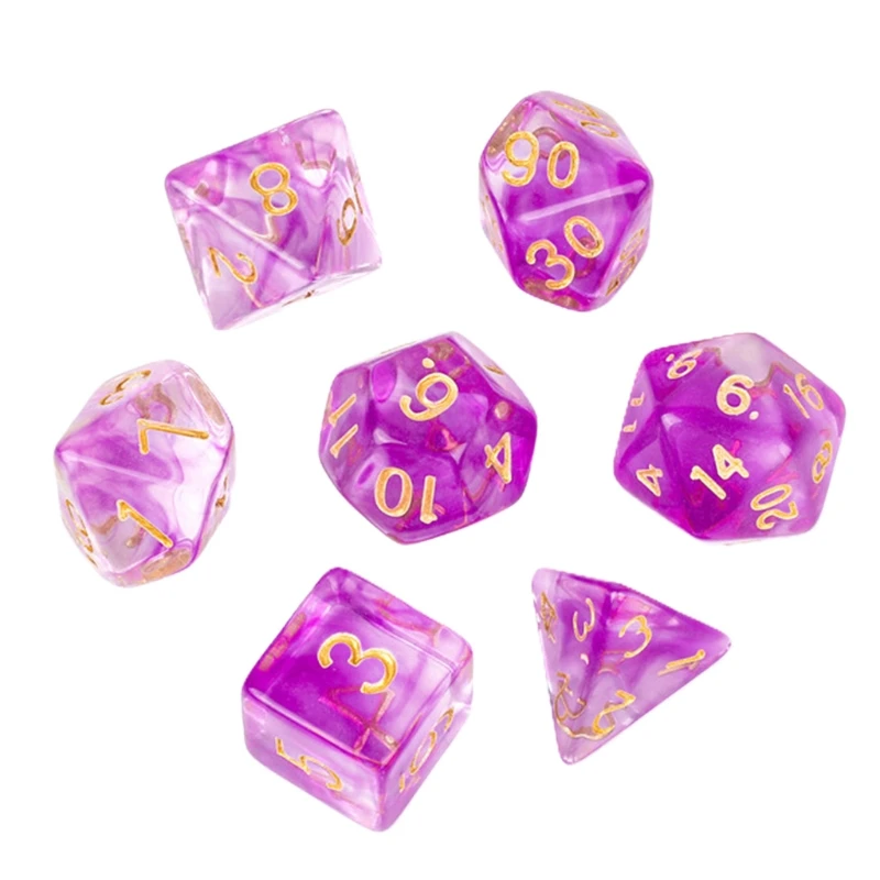 

MTG Pathfinder Table Top Games Resin Polyhedral Pearl Pattern Dice 7 Dice Set Muti-color Pearl Dice Set