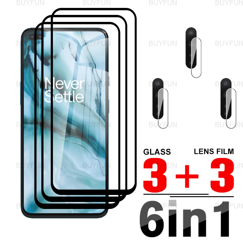 

6in1 Экран протектор для OnePlus one plus Nord черный край закаленное стекло для oneplus nord n10 ce 5g один plus8t 7t фотопленка