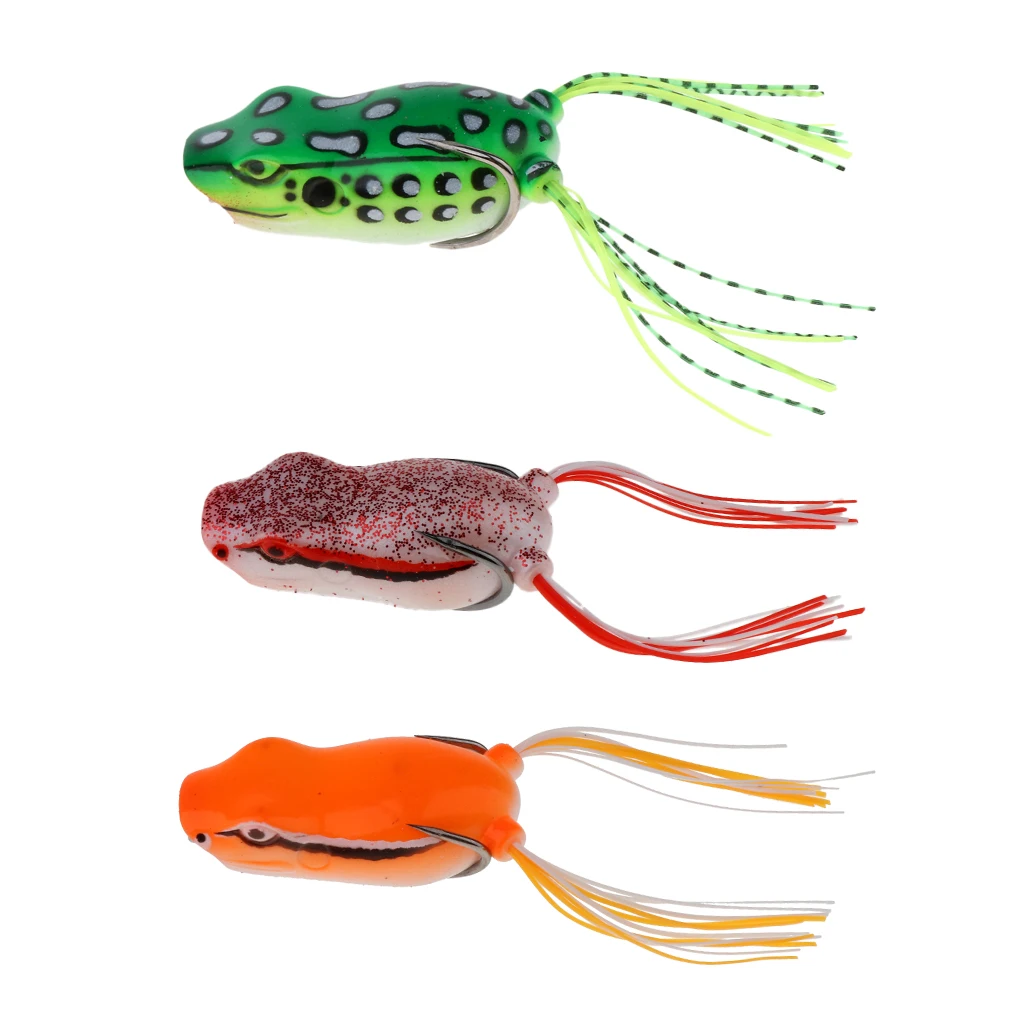 

2.16 inch Lifelike Topwater Frog Fishing Lures Soft Crankbaits Hook Baits For Bass Pike Fishing Accessories
