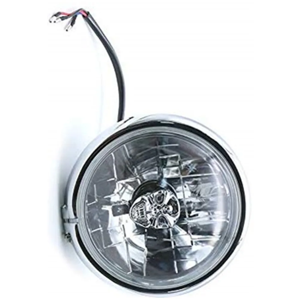Передняя фара с черепом для мотоцикла передняя Honda Suzuki Kawasaki Yamaha GN125 Cruiser Bobber