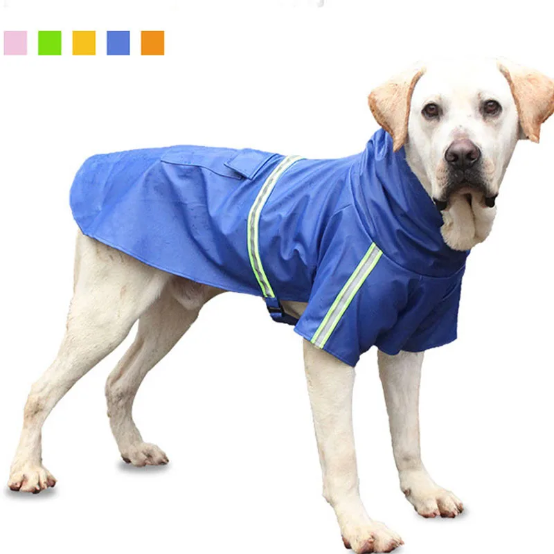 

Large Dog Raincoat Hooded Pet Reflective Waterproof Small Large Dogs Rain Coat Soft Rainwear Poncho Dog Clothes Jacket Rainy Day