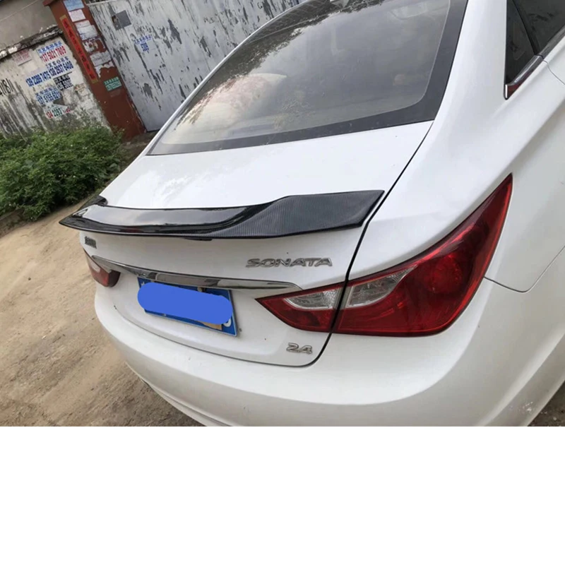 Для hyundai Sonata спойлер 2010- углеродного волокна спойлер задней крышки задний спойлер высокое качество цвет спойлер Sonata 8 заднее крыло автозапчасти toyota hilux