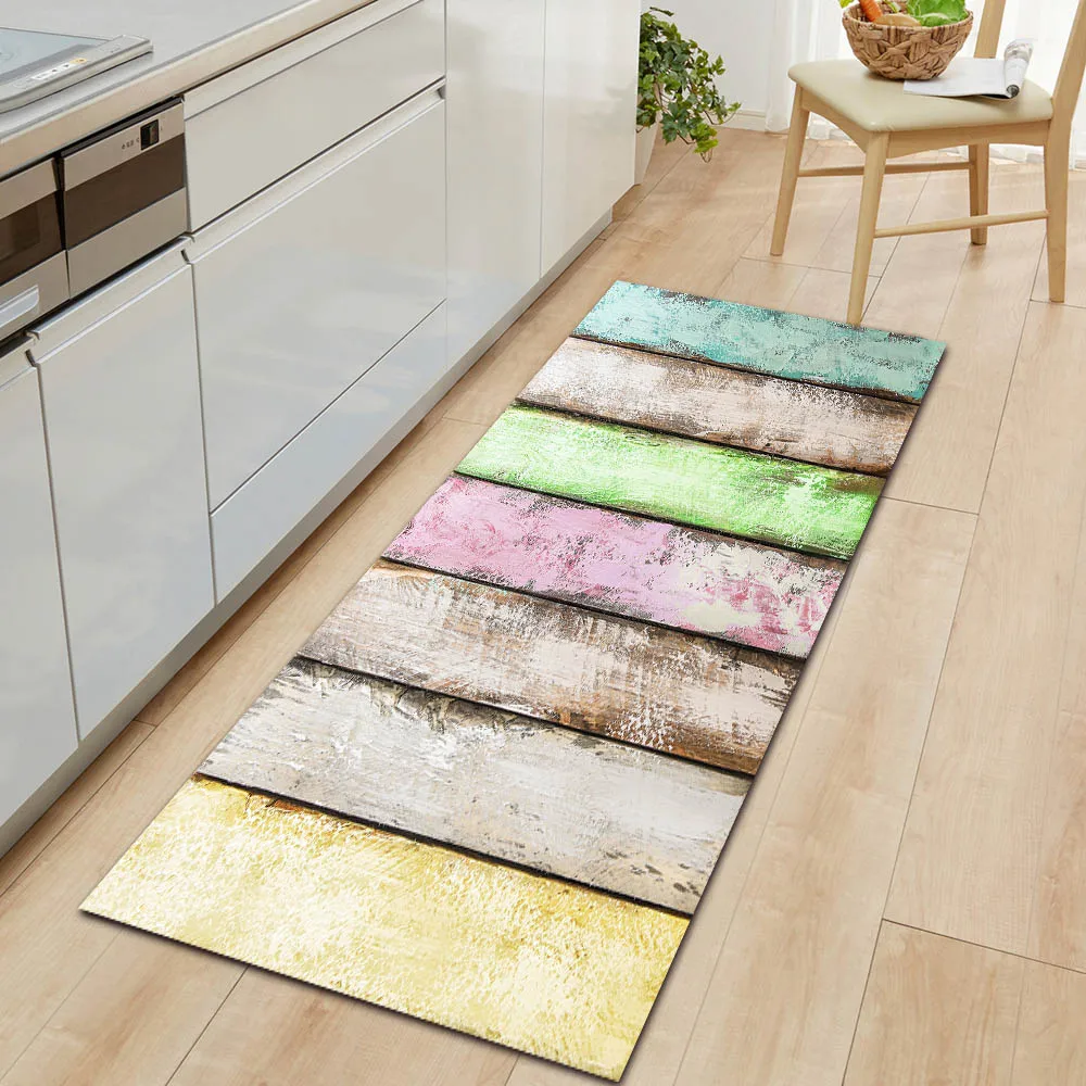 Цвет дерева зерновой коврик входная дверь дома Кухня Спальня прихожей тапочки