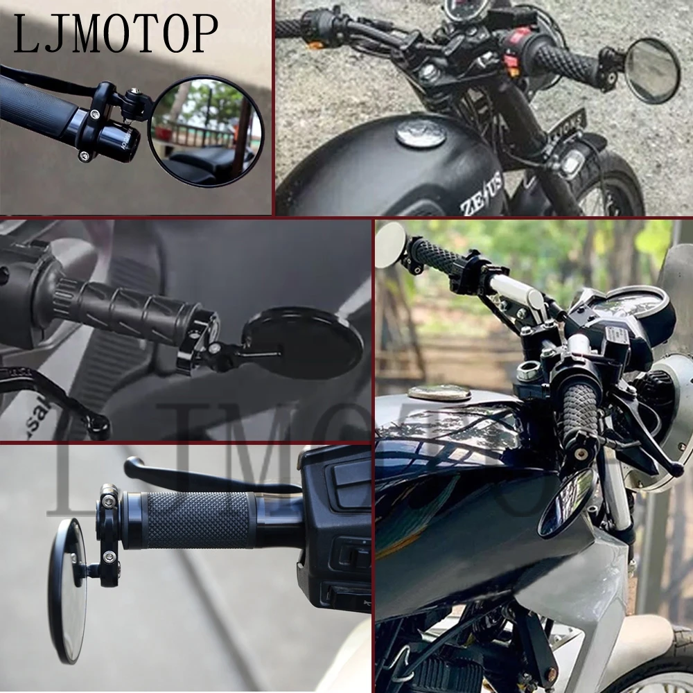 

Universal Motorcycle Mirrors 3 Inch Round Folding Bar End Side Mirror for Honda Suzuki Yamaha Kawasaki Victory White Glass 2021