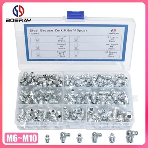 Гидравлический ниппель Zerk M6 M8 M10, 90 градусов, прямой, 145 шт.