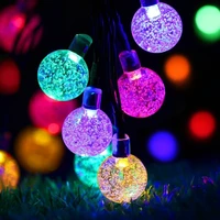 9 5m 50leds solar bubble crystal ball waterproof led string light outdoor led bulb lamp string christmas lights decoration d30