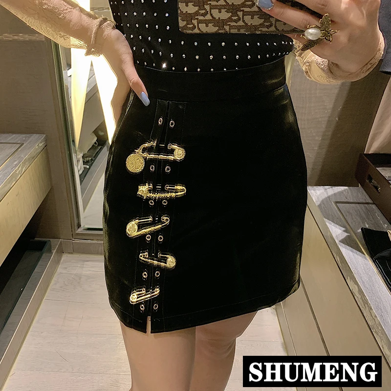 Женская короткая юбка из искусственной кожи облегающая трапециевидная с высокой