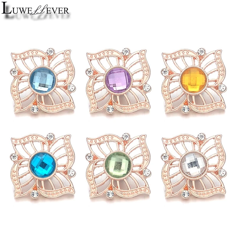 

Luwellever Component w398 Crystal 18mm Metal Snap Button For Bracelet Necklace Interchangeable Jewelry Women Accessorie Findings