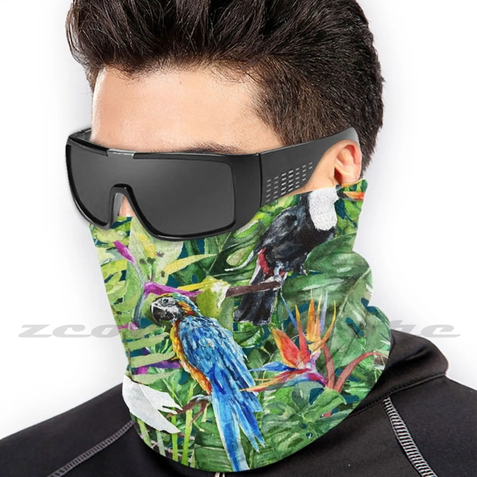 Трикотажные головные уборы с персонализированным рисунком птицы в раю