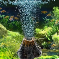 fish tanks landscaping simulation volcano aquarium accessories rockery ornaments aeration pump bubble stone oxygenation tools