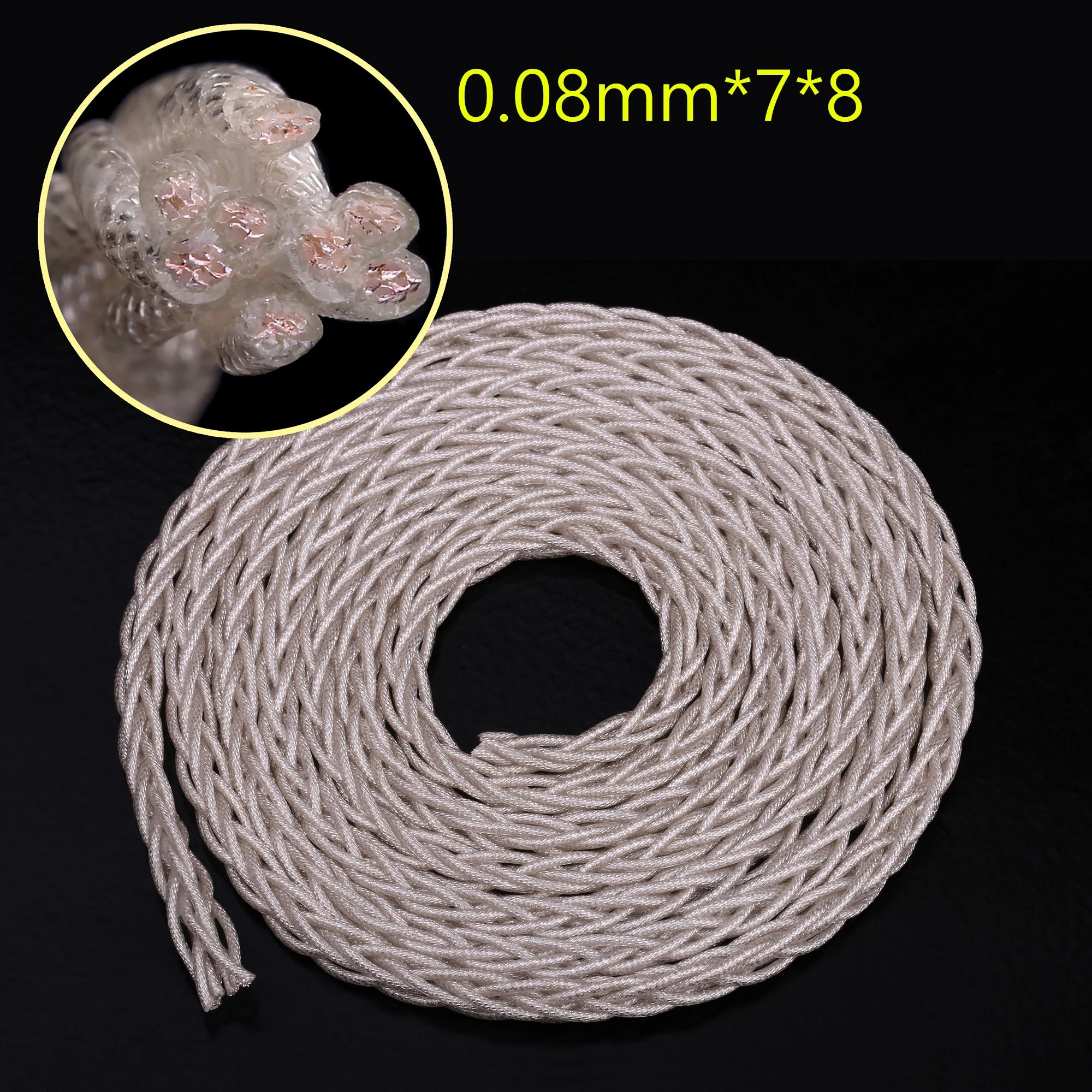 

HPC-019 HiFi Hi-end Top class Headphone Earphone Cable single colour customized pure sliver 4N 99.99% OFC Copper headphone cable