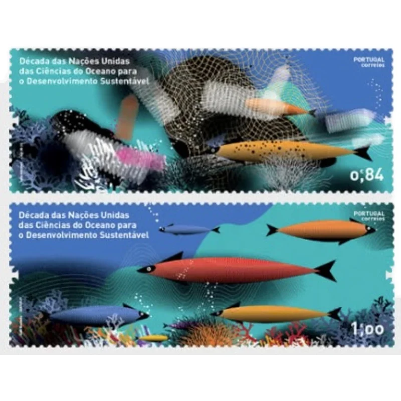 

Португалия, 2021 г., почтовая печать ООН, десятие устойчивого развития морской науки, коллекция печати, высокое качество, MNH