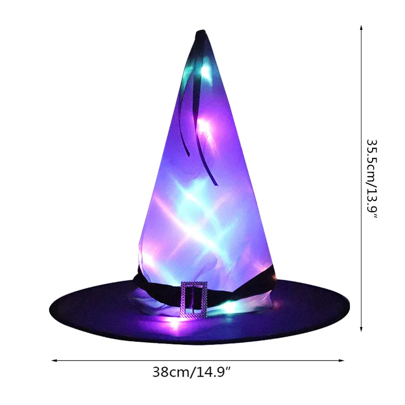 1 шт. Хэллоуин с капюшоном в виде шляпы ведьмы светодиодный светильник со