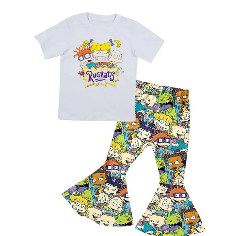 Милая летняя детская эксклюзивная одежда комплекты одежды для девочек с героями