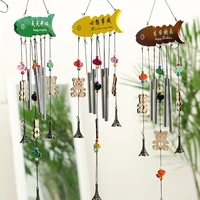 fish solid wood metal home outdoor garden yard festival decor christmas gifts wind chimes aluminum tubes hanging ornament