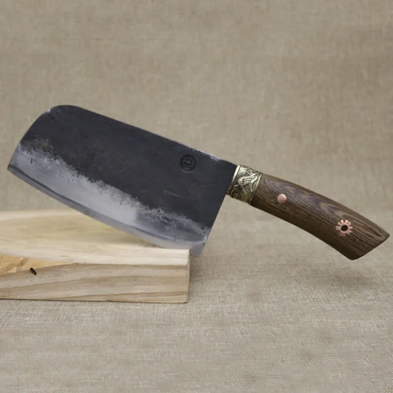 Китайский кухонный нож шеф-повара из высокомарганцевой стали кованое лезвие с