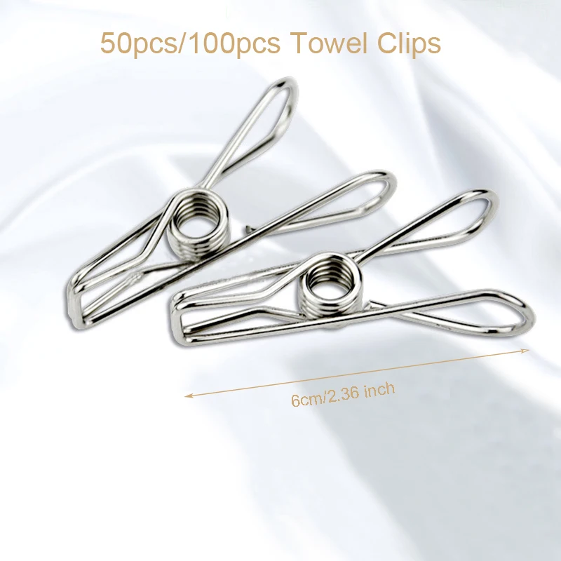 

6cm Stainless Steel Clips Clothes Pins Pegs Holders Clothing Clamps Sealing Clip Household Clothespin Clips for Hangers