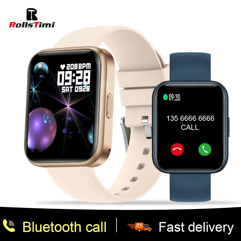 

Rollstimi Bluetooth Call fashion Smartwatch Men 1.69inch Full Touch Screen Music Playback Women Sports Fitness Tracker wristband