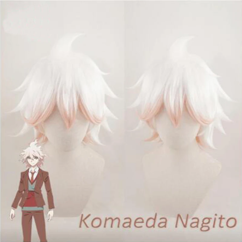 Парик для косплея Komaeda Nagito из аниме данганронпа термостойкие синтетические