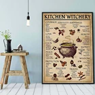 Настенные картины на холсте домашняя отделка кухни Witchery, забавные постеры для прикроватного фона, модульные Ретро картины, рамка