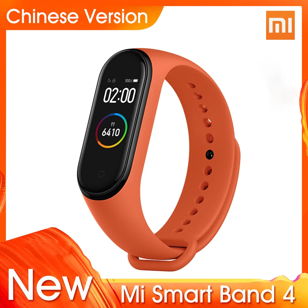 Xiaomi Mi Band 4 новейший музыкальный умный Браслет пульсометр фитнес-трекер 0,9" цветной AMOLED экран Bluetooth 5,0 135 мАч браслет