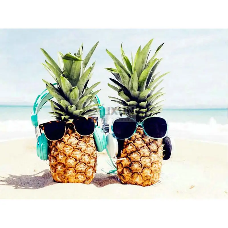 Diy Алмазная вышивка пляж ананас алмазная живопись крест наклейки Стич квадратный