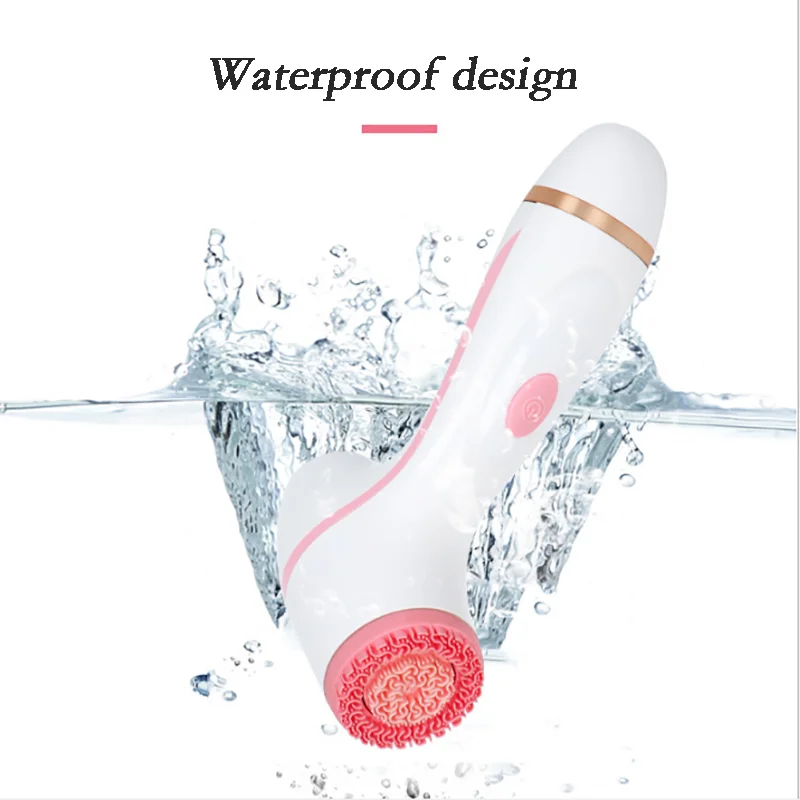

3 In 1 Electric Facial Face Cleansing Brush Silicone Rotating Face Brush Deep Pore Cleaning Skin Peeling Clean Brush Exfoliation