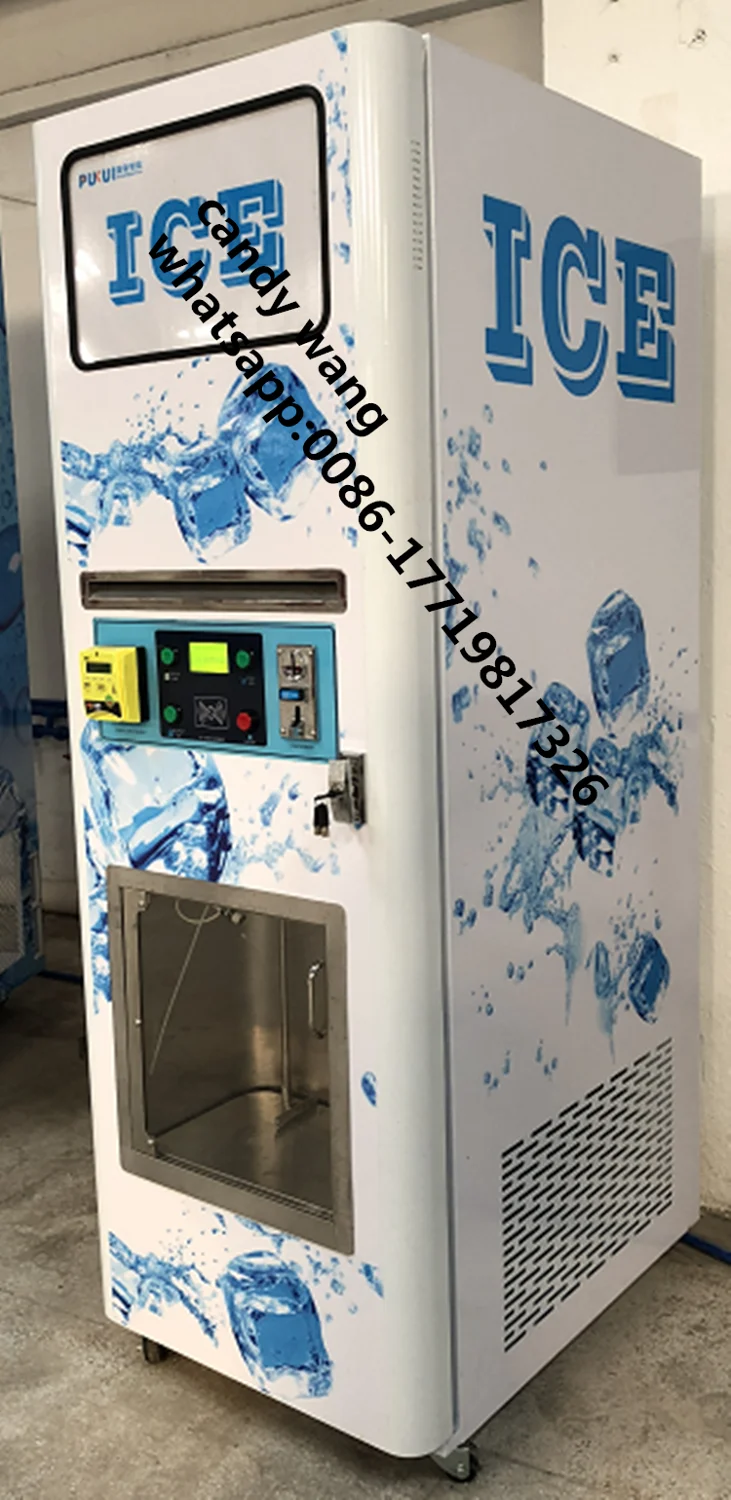 Нержавеющая сталь автоматический торговый автомат с кубиками льда машина