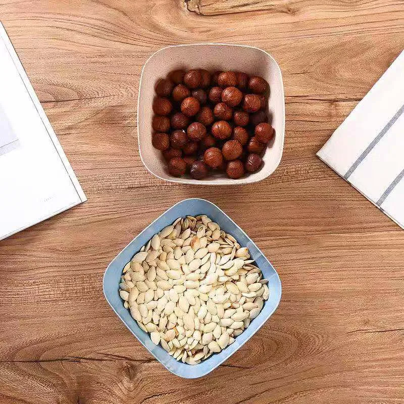 1Pcs Wheat Straw Dipping Sauce Fruit and Vegetable Salad Bowl Kitchen Cooking Seasoning Snacks Dried Candy Tray | Дом и сад