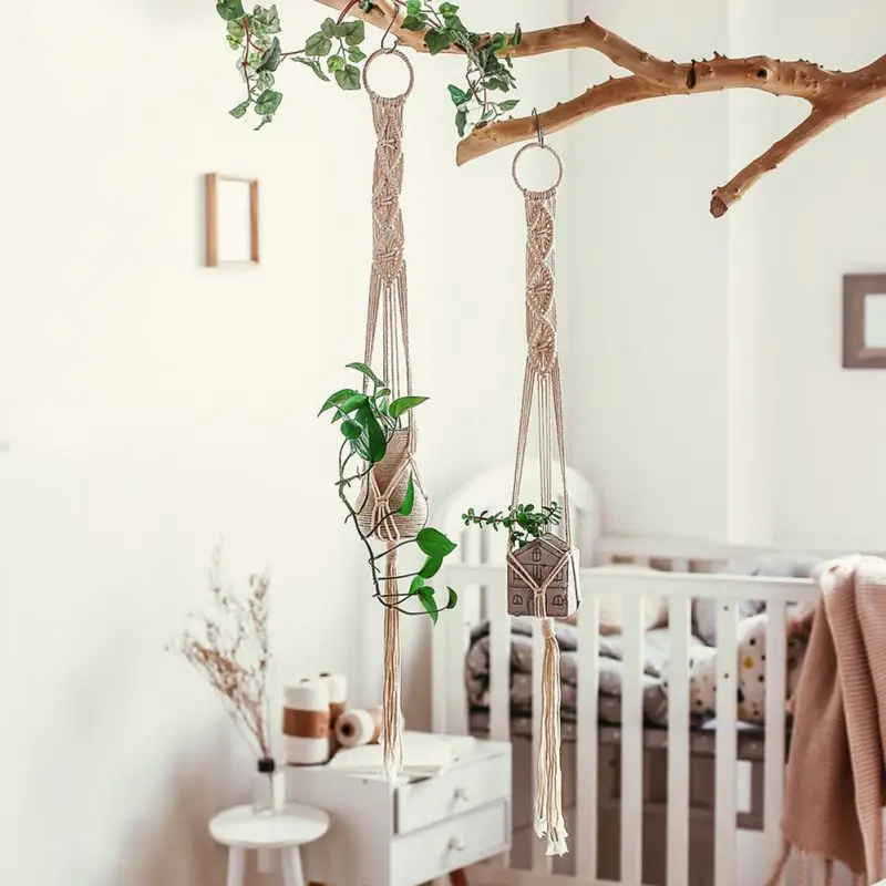 Подвесные корзины ручной работы искусственный цветок для стен плетеные