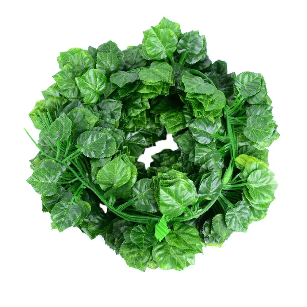 12 шт. искусственные растения криперы зеленый лист Плющ лоза для домашнего