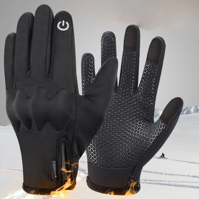 Мотоциклетные Перчатки водонепроницаемые зимние термоперчатки на флисовой