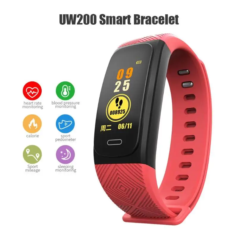 

UW200 GPS Smart Bracelet Waterproof Heart Rate Monitor Sports Fitness Tracker Built-in 180 mAh Polymer Battery Durable