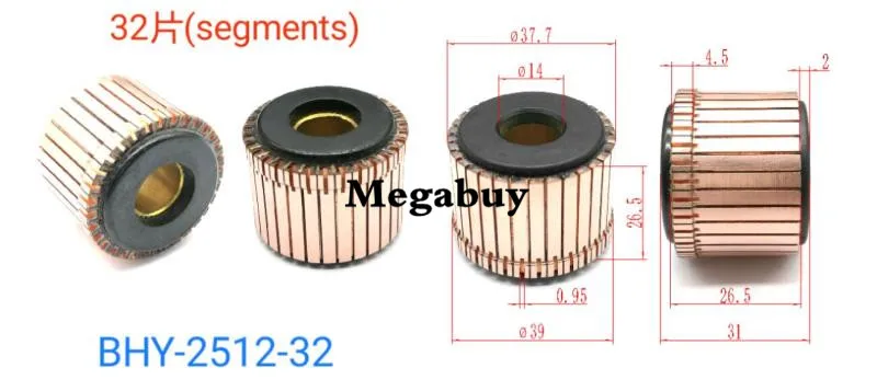 

14x37.7x31mm 32p Copper Bars Alternator Electric Motor Commutator Copper Commutator Armature Commutator