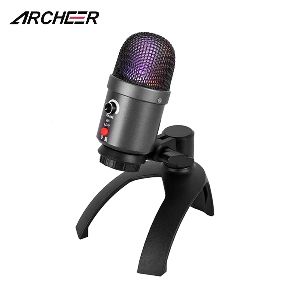 

ARCHEER USB Condenser Microphone Gaming Live Streaming Video Noise Reduction Tripod PC Laptops Recording Meeting Phone Computer