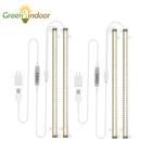 Светодиодный Grow светильник полосы 20W полными спектрами таймер 3200K Фито лампа белый светильник для комнатных растений полка орхидеи выращивания Phytolamp