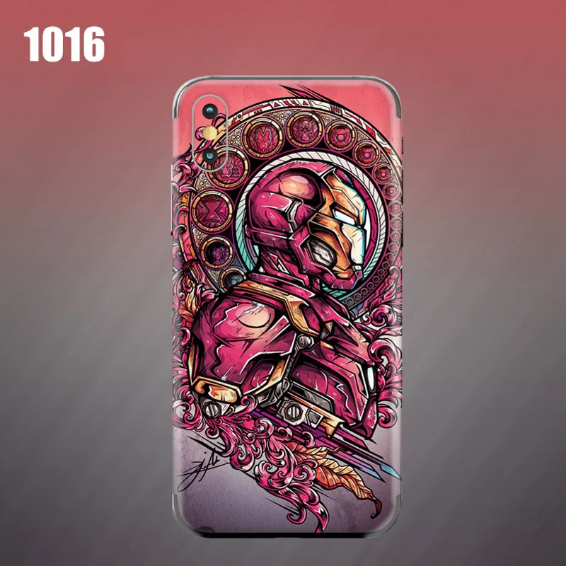 Наклейки на телефон для iphone XS MAX, задняя пленка Капитан Америка, рельефная ультратонкая цветная пленка для iphone 6, 7, 8 PLUS, X, 11Pro, 11, чехол - Цвет: 1016