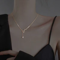 kofsac 925 sterling silver necklace jewelry for women 2021 fashion zircon star constellation long tassel pendant necklaces gift