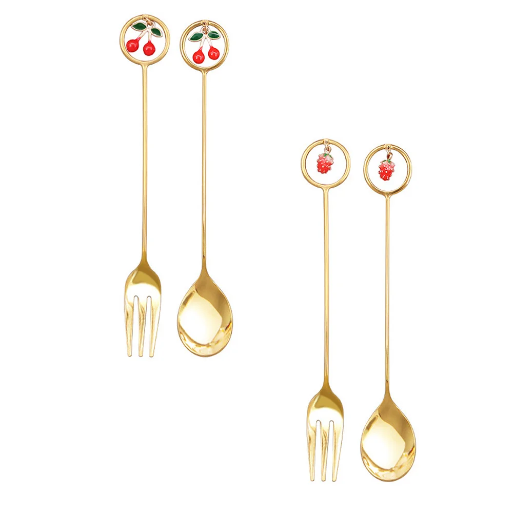 4 шт. креативные кофейные ложки десертные искусственные (золотистые) | Дом и сад