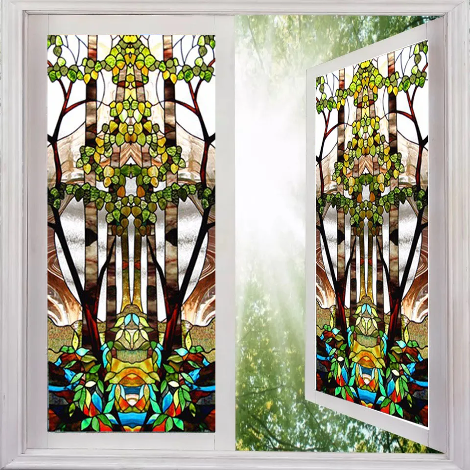Цветная матовая оконная пленка для церкви декоративная витражная наклейка
