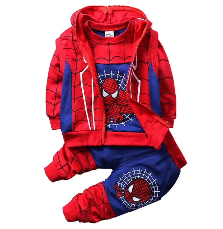 Комплект одежды для маленьких мальчиков с человеком-пауком Спортивный костюм