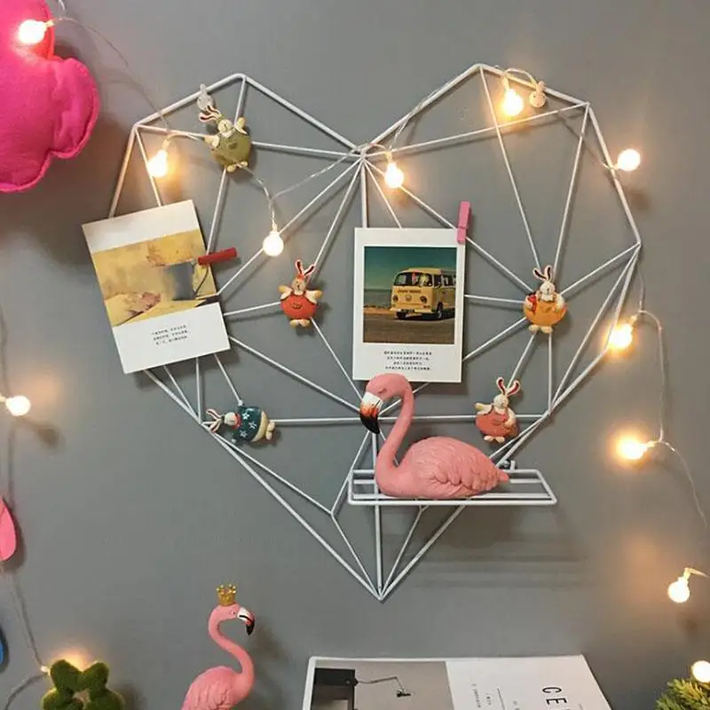 

Photo Wall Wall Decor Heart Shape Wall Art Display Decor Picture Frame Iron Vintage Gift